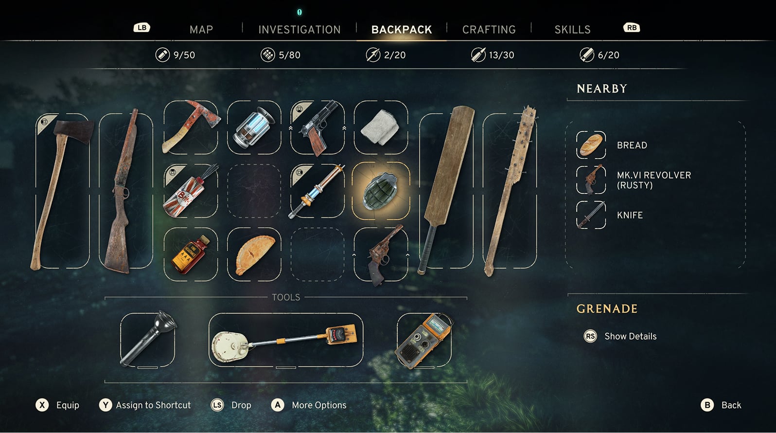 Atomfall inventory screen